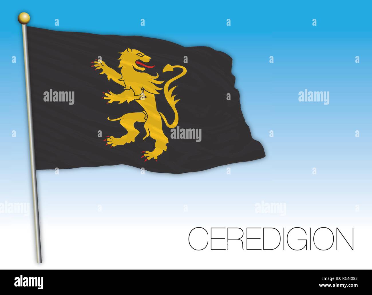 Drapeau comté de Ceredigion, Royaume-Uni, vector illustration Illustration de Vecteur