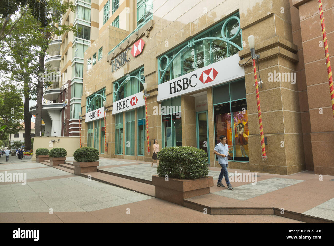 Bak HSBC bureau à Ho Chi Minh, Vietnam Banque D'Images