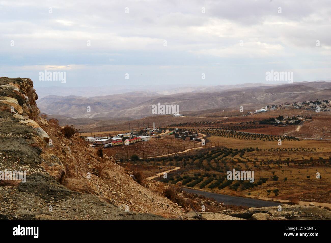 Herodium Hérodion, forteresse d'Hérode le Grand, vue du territoire palestinien Banque D'Images