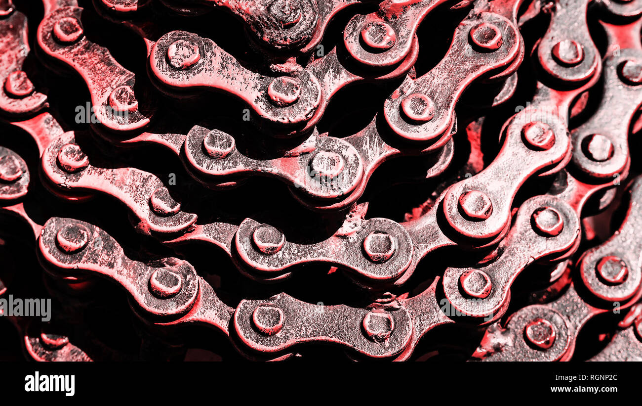 Résumé motif moderne industrielle des chaînes soudées location. Background Steampunk. Image large aux couleurs Banque D'Images