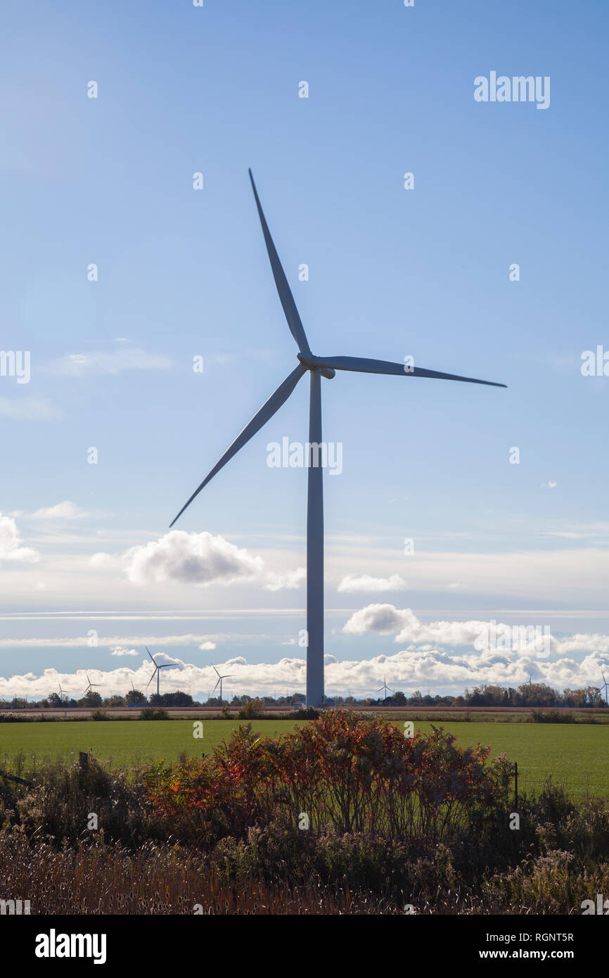 Éoliennes pour l'énergie renouvelable Windsor Ontario Canada Banque D'Images