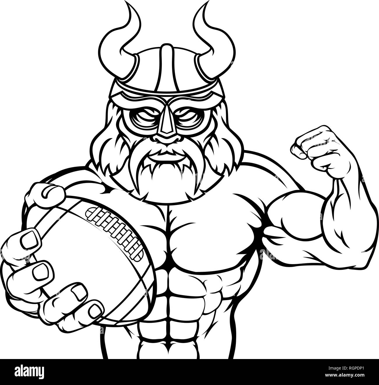 Sports Football Américain Viking Mascot Illustration de Vecteur