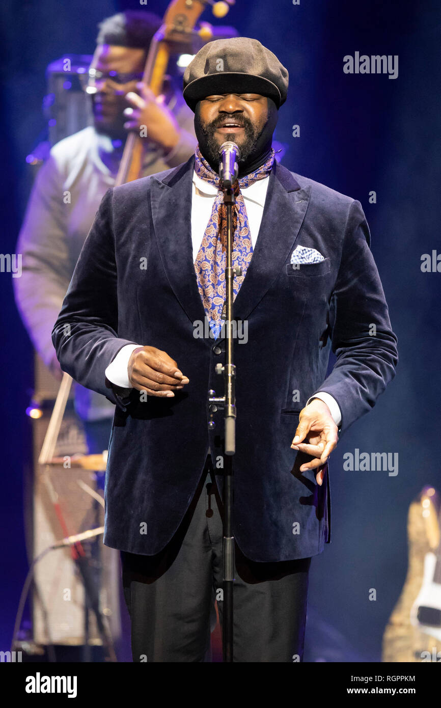 Gregory Porter sur scène à l'occasion du Festival de Jazz de Monte-Carlo à Monaco, le 2018/11/13 Banque D'Images