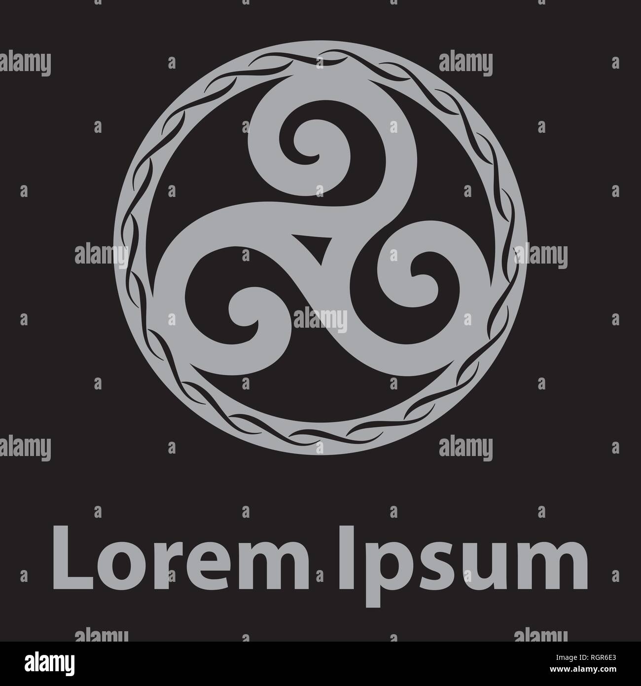 Spirale Triple Symbole celtique antique, Illustration de Vecteur