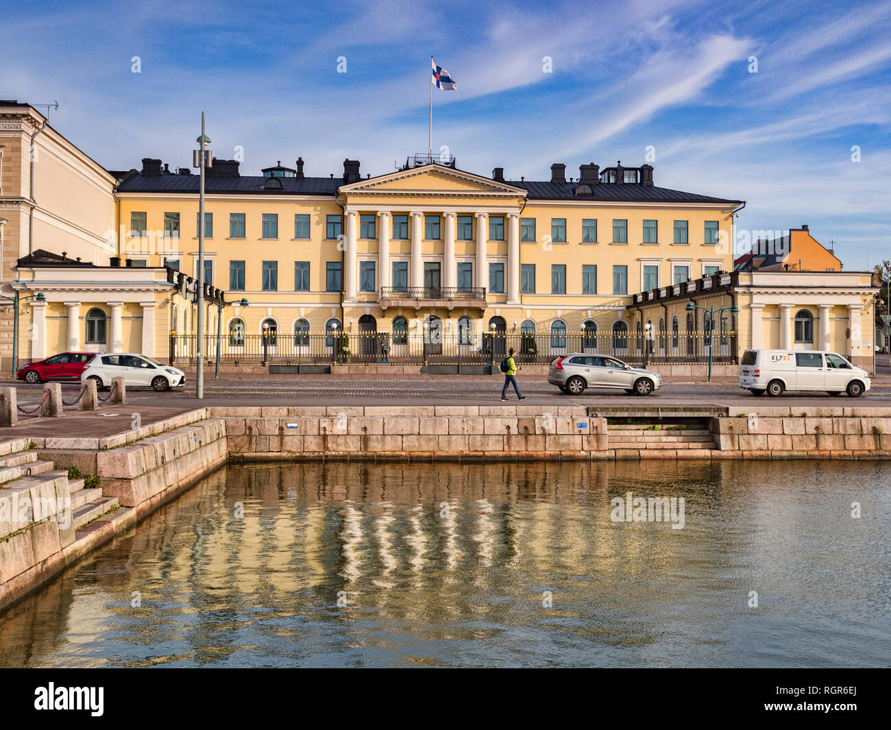 20 Septembre 2018 : Helsinki, Finlande - le palais présidentiel, ou Presidentinlinna, sur le bord de l'Esplanadi, ou, le long d'une journée d'automne. Banque D'Images