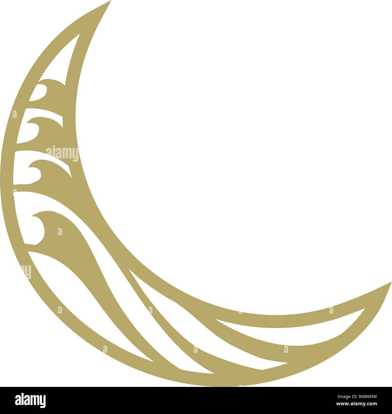 Logo du croissant de lune Illustration de Vecteur