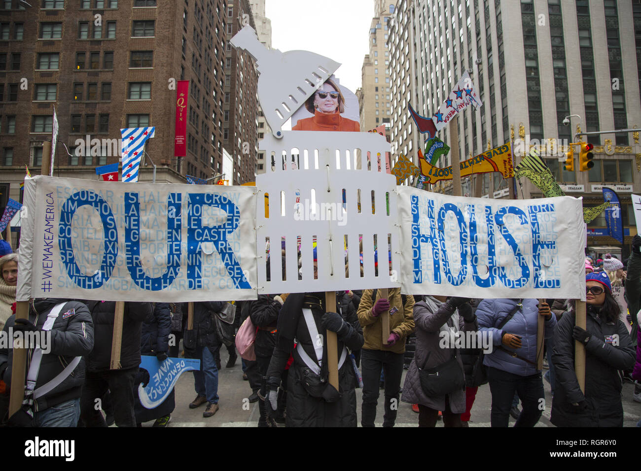 3e édition de la Marche des femmes en 2019 à New York. Banque D'Images
