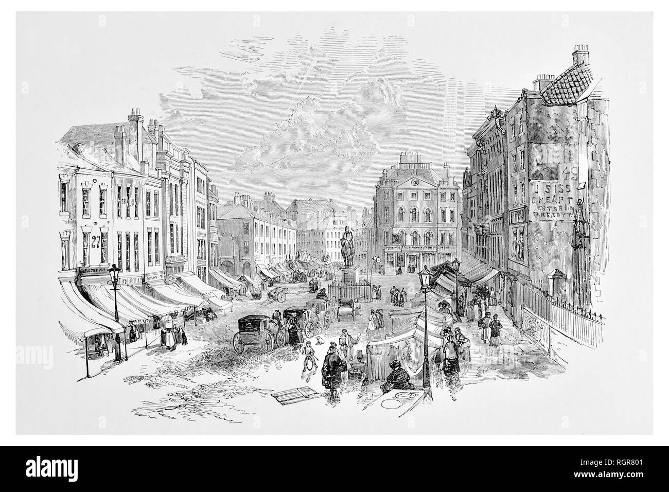 Et les voitures à cheval sur le marché Hull Banque D'Images