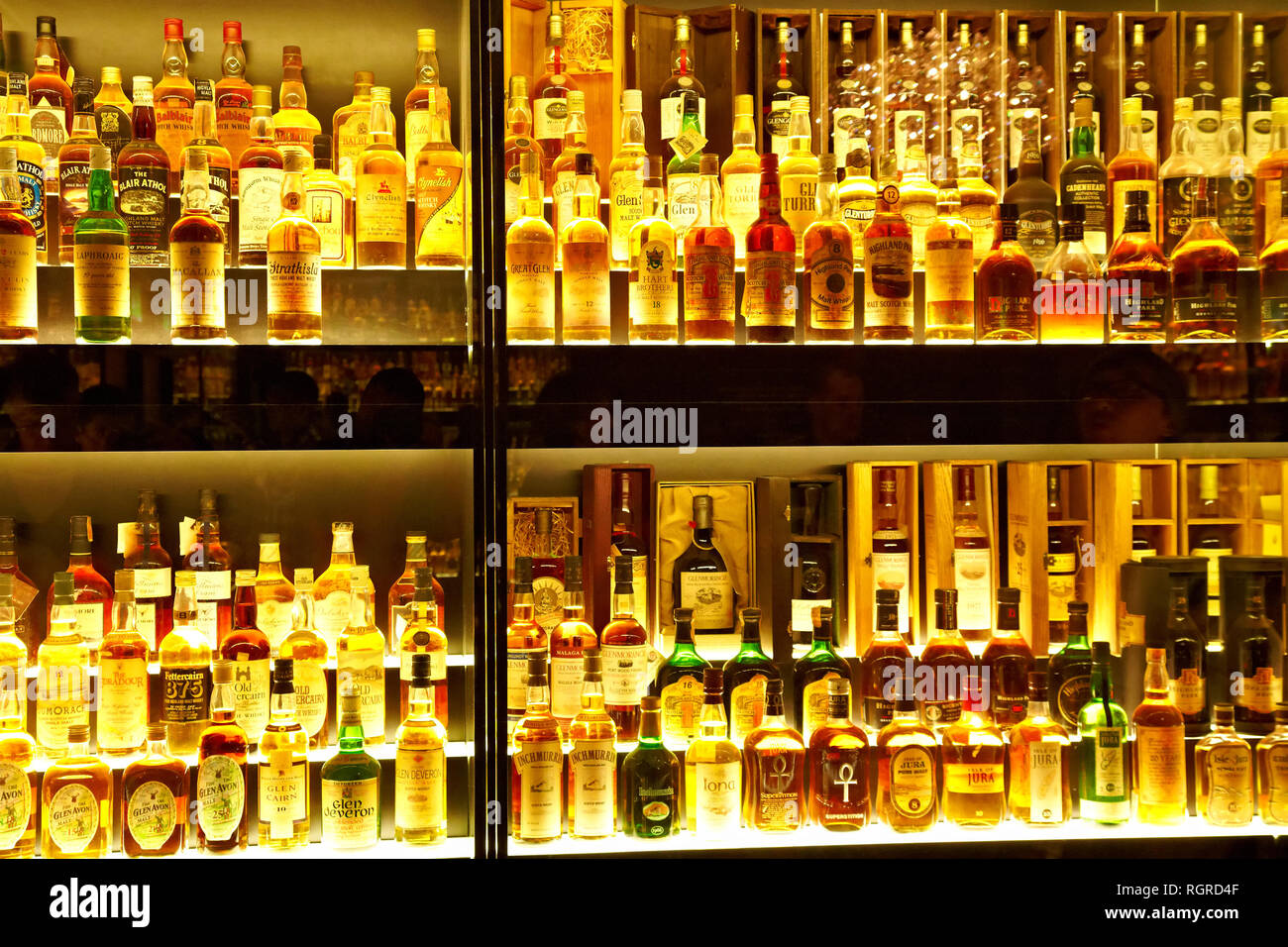 La plus grande collection de whisky dans le monde Banque D'Images