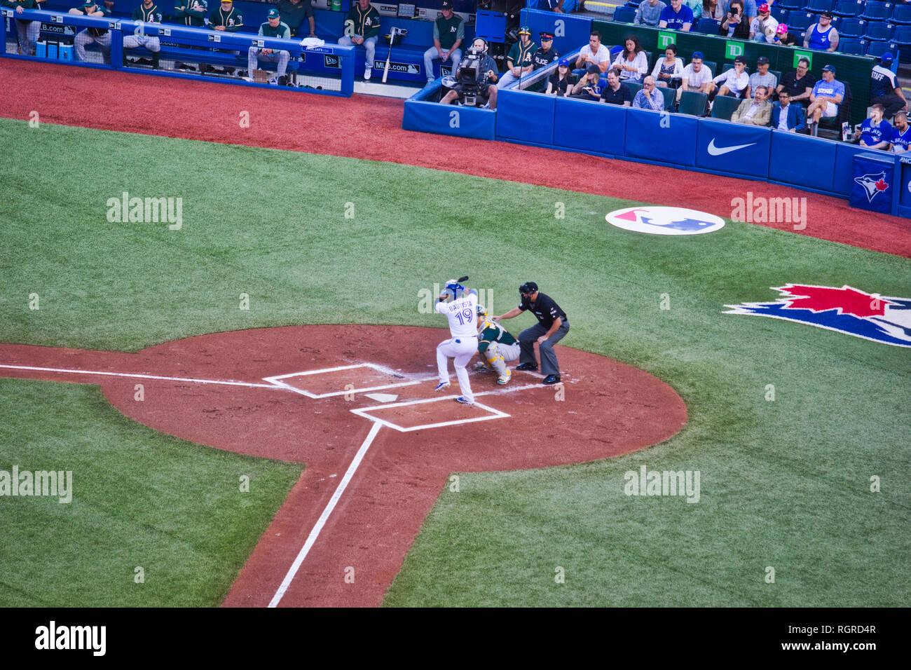 Match de baseball entre les Blue Jays de Toronto v Oakland Athletics, 25 juillet 2017, le Geai bleu a gagné 4-1, Rogers Centre, Toronto, Ontario, Canada Banque D'Images