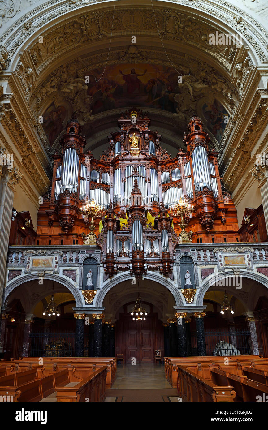 Orgelempore und Orgel, Berliner Dom, Berlin, Deutschland Banque D'Images