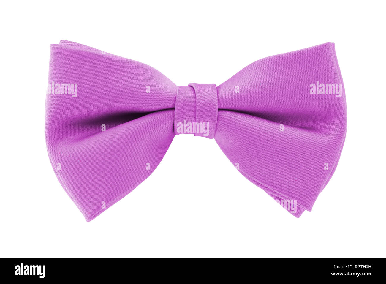 Un nœud papillon rose isolé sur fond blanc avec clipping path Banque D'Images