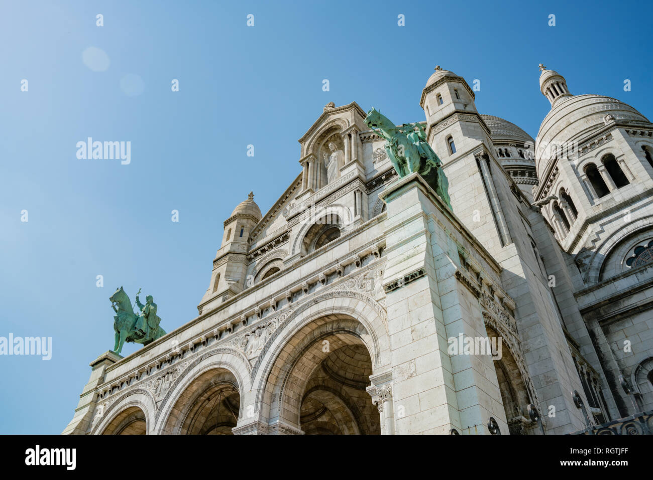 Après-midi Vue extérieure de la Basilique du Sacré Coeur de Paris, France Banque D'Images