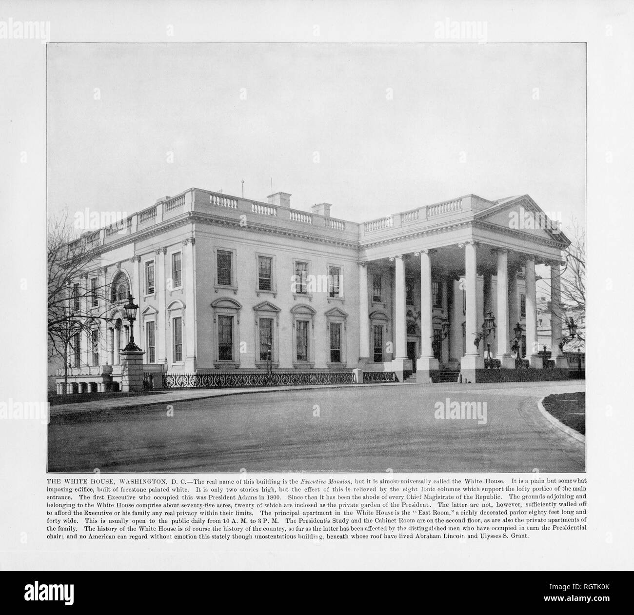 La Maison Blanche, Washington, D.C., United States, 1893, photographie de l'Amérique Antique Banque D'Images