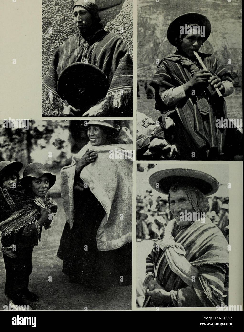 Bulletin. De l'ethnologie. 98. plaque-types Quechua. En haut (de gauche) :  UN Highland Quechua. (Avec la permission de Ber- nard Mishkin.) Haut de  page (à droite) : Un joueur de flûte. (