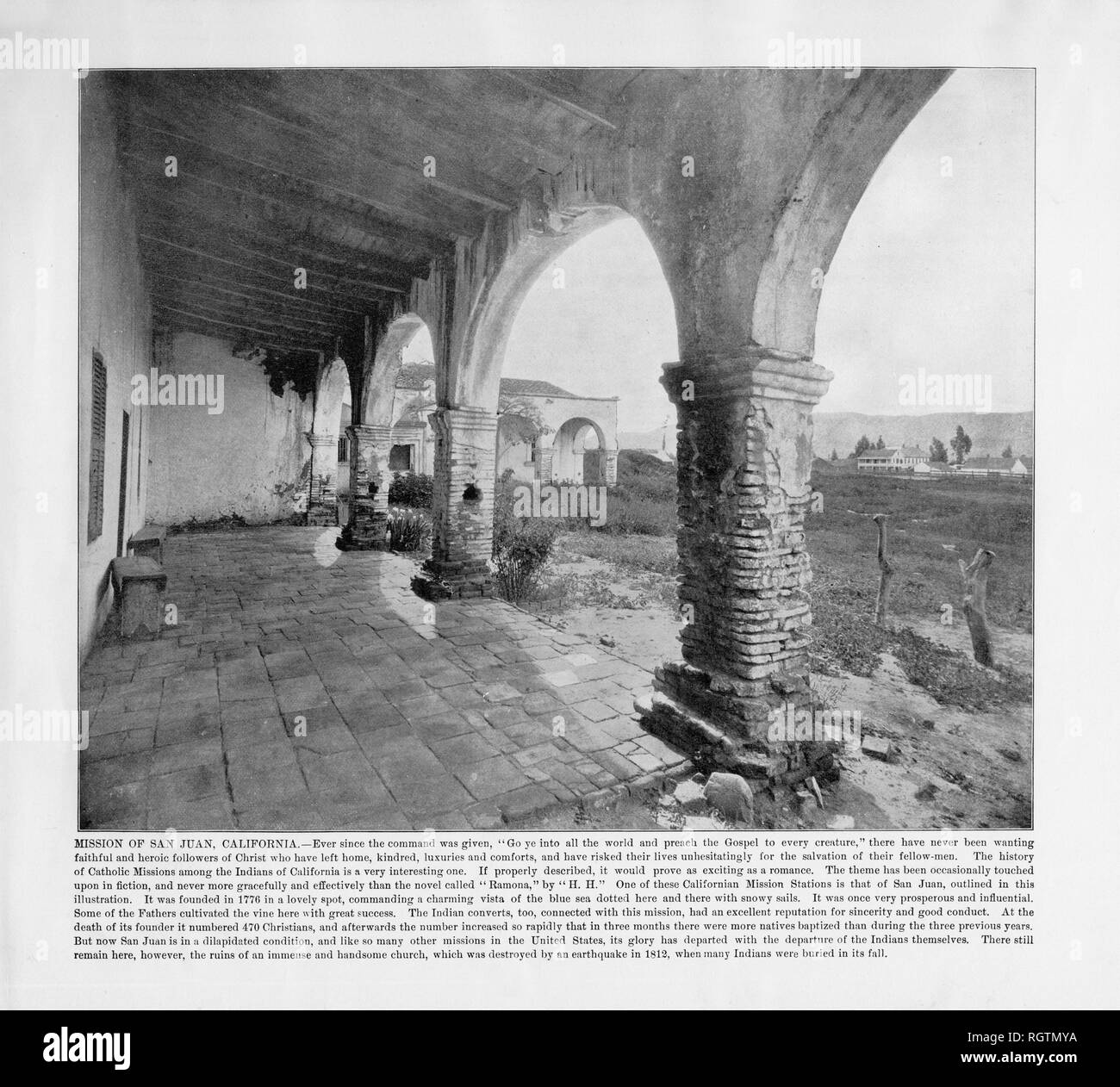Mission San Juan, California, United States, 1893, photographie de l'Amérique Antique Banque D'Images