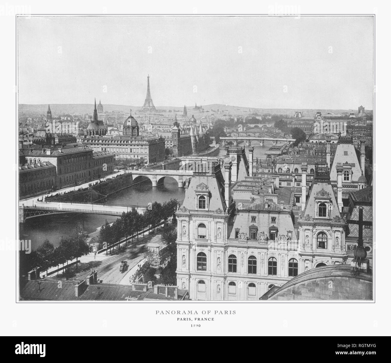 Panorama de Paris, Paris, 1893 Photographie Ancienne Banque D'Images