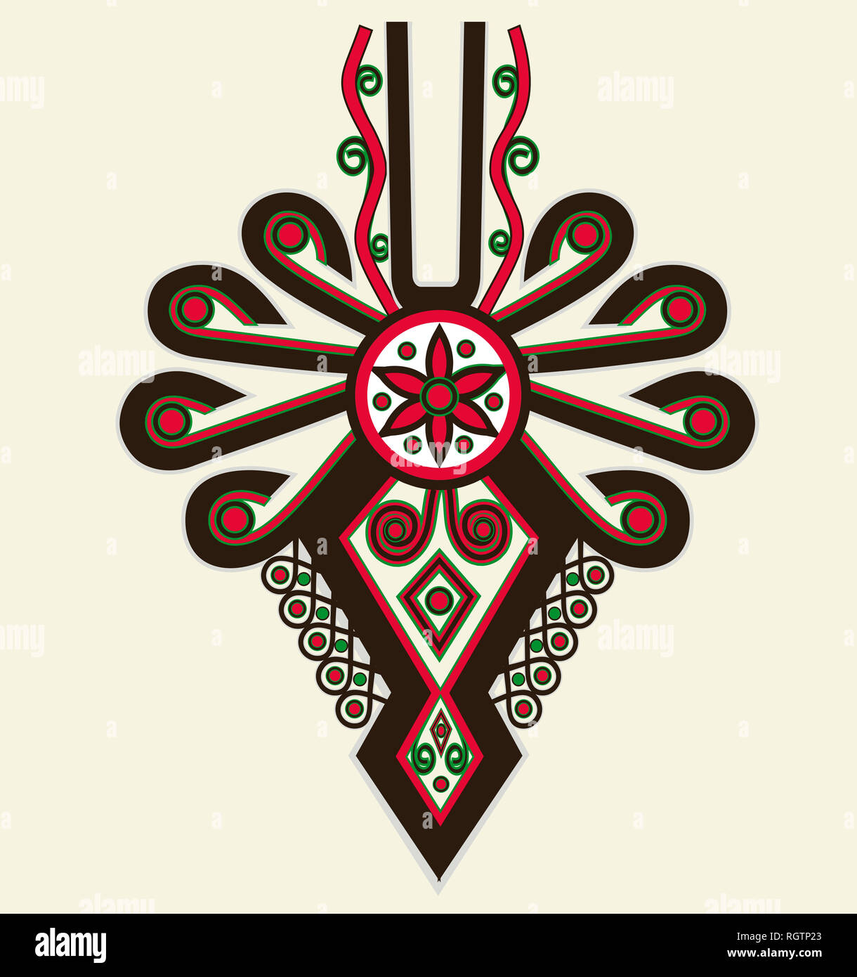 Polish Highlanders Élément emblème illustration isolé sur blanc. Parzenica Design. Banque D'Images