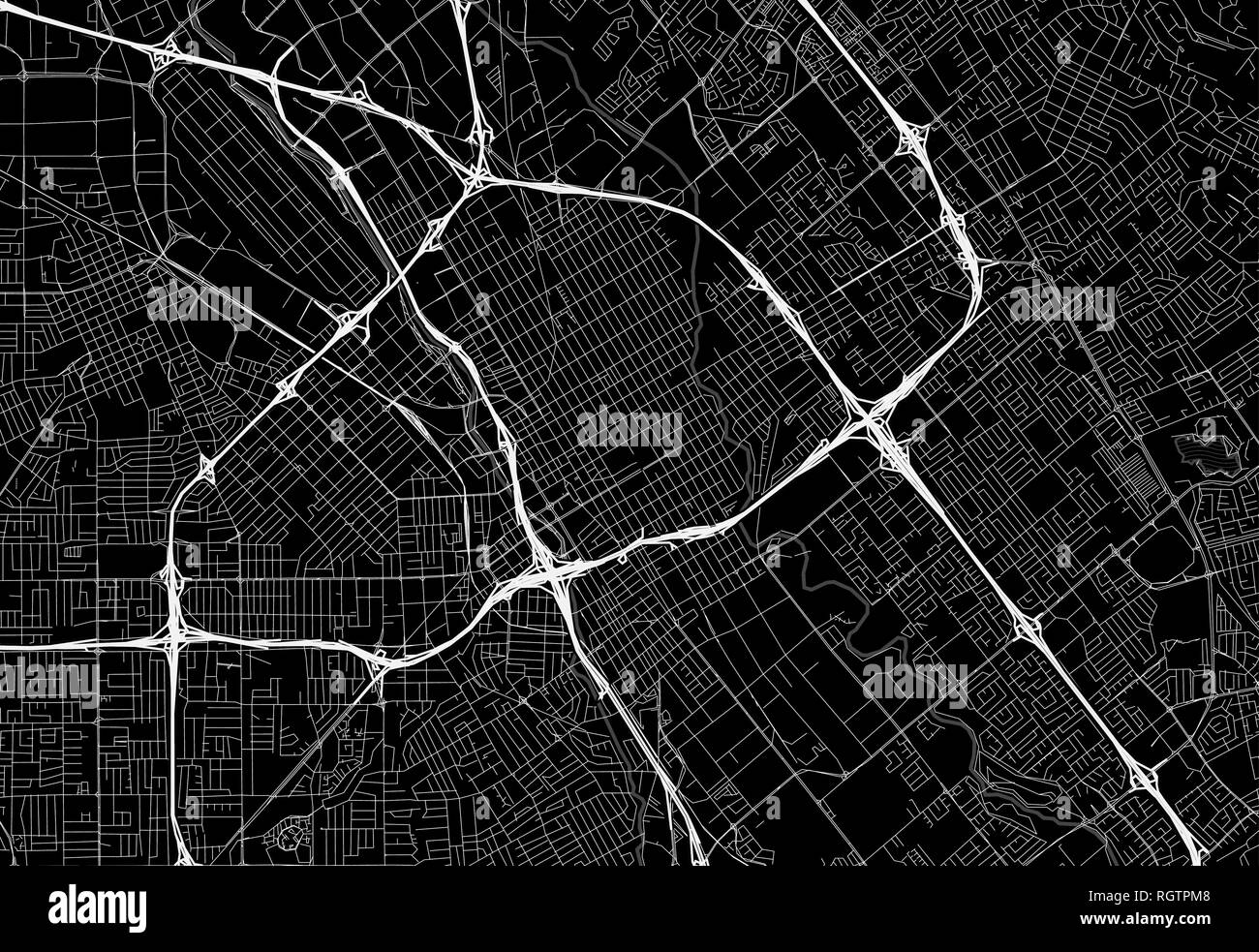 Carte noire du centre-ville de San Jose, États-Unis d'Amérique ce vecteur artmap est créé comme un arrière-plan décoratif ou un signe de voyage unique. Illustration de Vecteur