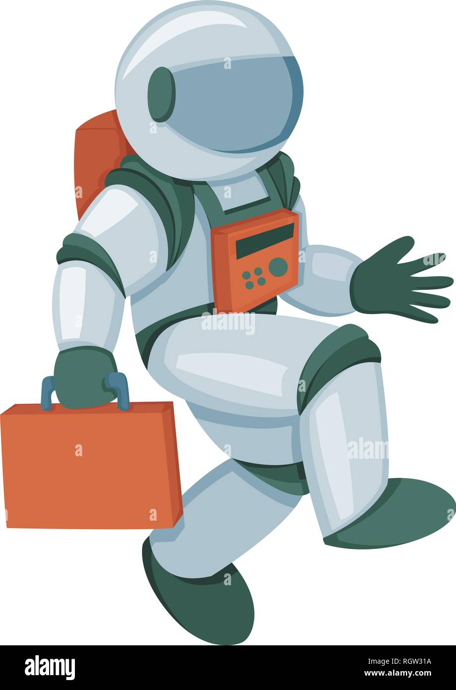 Spaceman professionnel moderne en combinaison pressurisée, cartoon ...