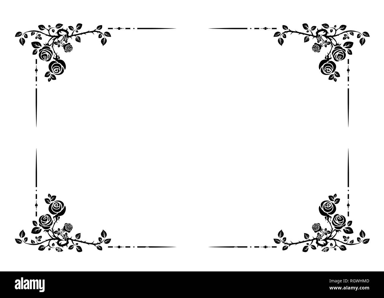 Élégant noir de roses pour la conception de mariage, anniversaire, fête, anniversaire. Pour l'invitation, billet, dépliant, bannière, affiche et tattoo Illustration de Vecteur