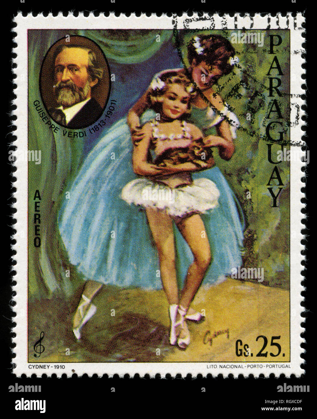 Timbre du Paraguay dans le compositeur et scènes de ballet série émise en 1980 Banque D'Images