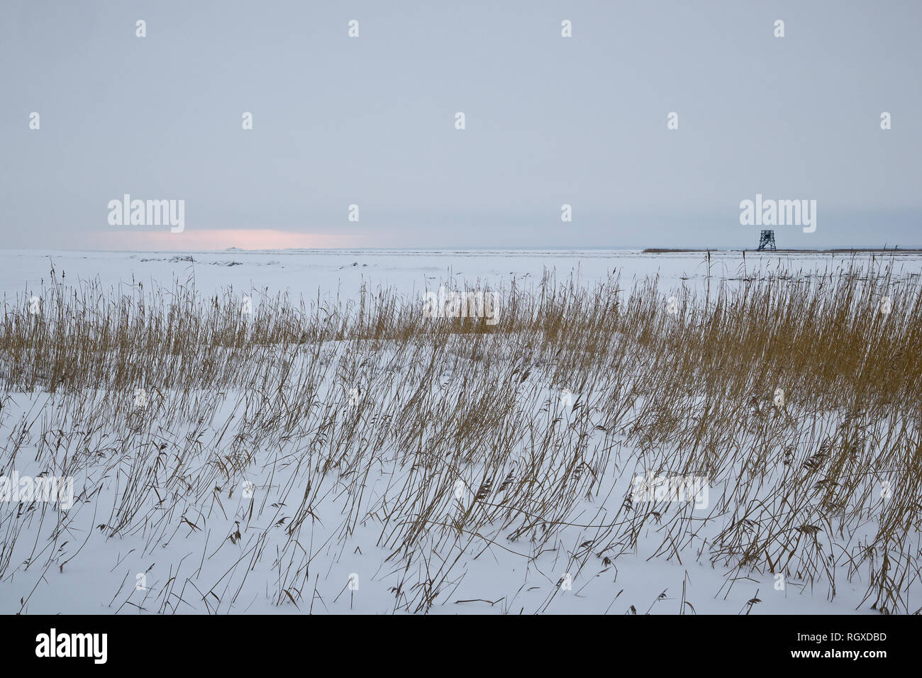 Rivière Parnu se jettent dans le golfe de Riga, Parnu, Estonie Banque D'Images