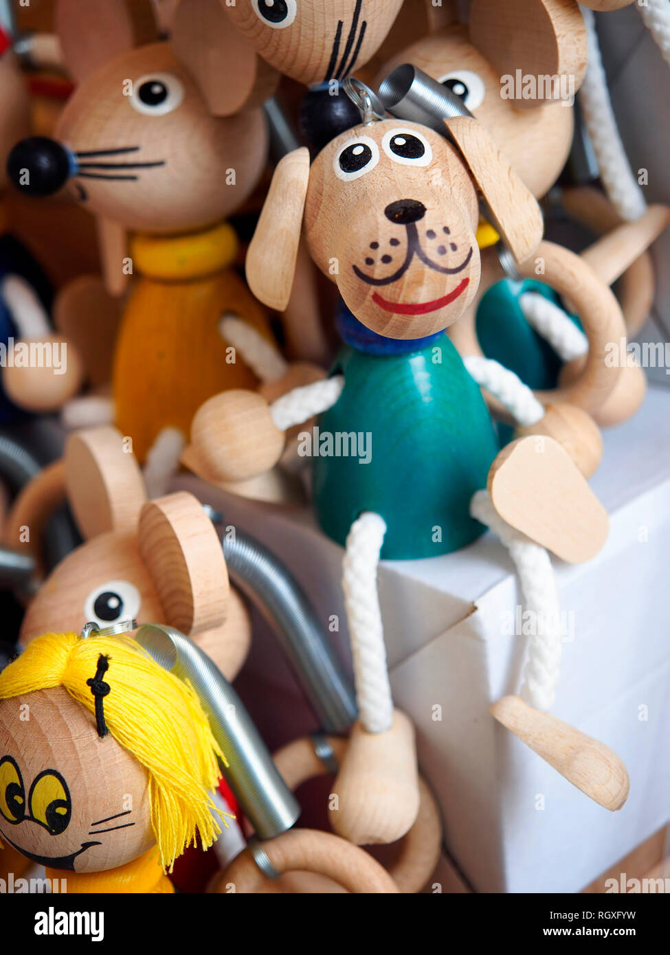 Jouets en Bois Vintage Banque D'Images