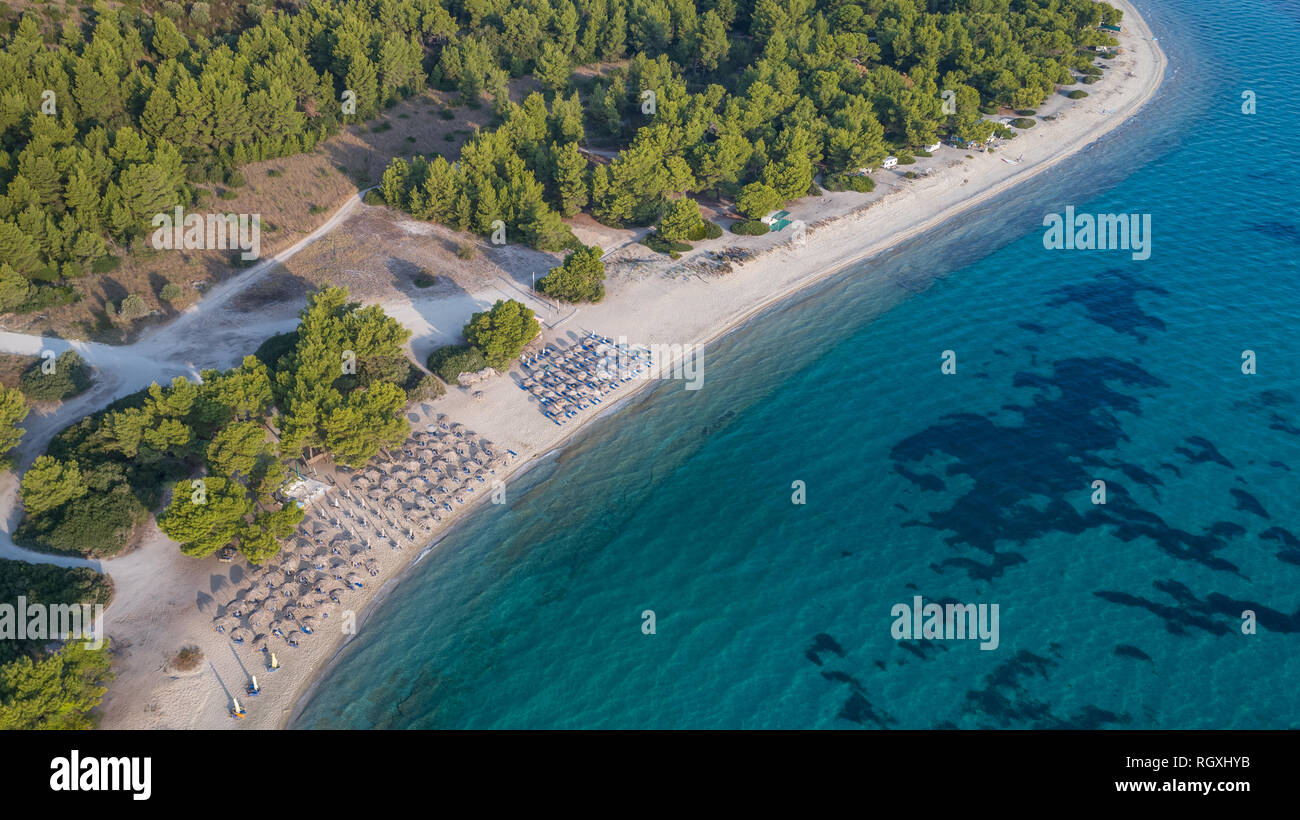 Paragga Glarokavos beach, près de plage de la péninsule de Kassandra. Halkidiki, Grèce Banque D'Images