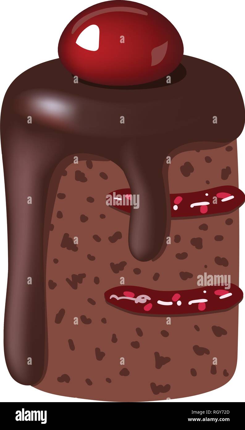 Vector font réalistes de gâteau. Délicieux Lettre E Illustration de Vecteur
