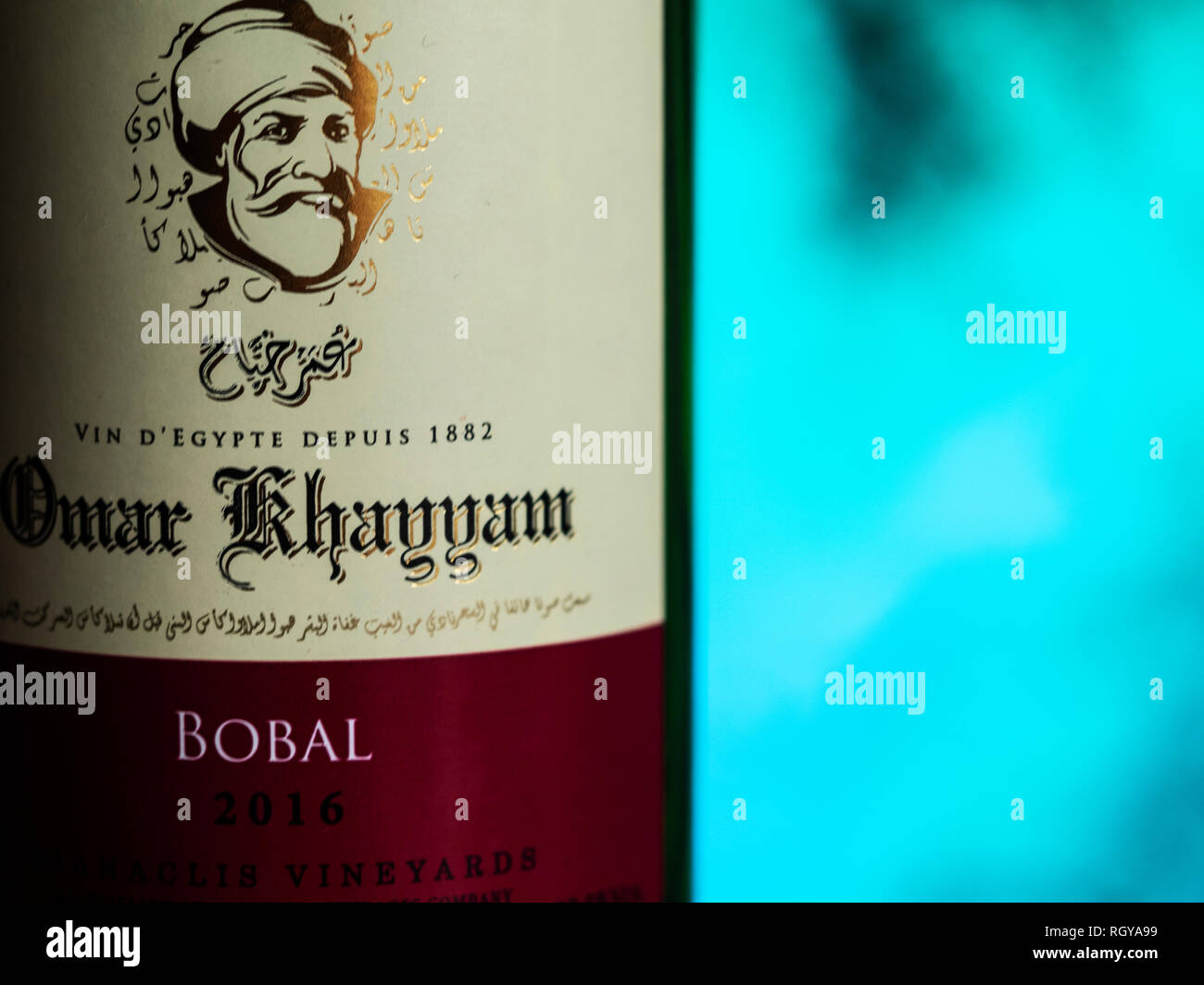 Vin rouge Omar Khayyam, Bobal, 2016, 0,75l, Egypte Banque D'Images