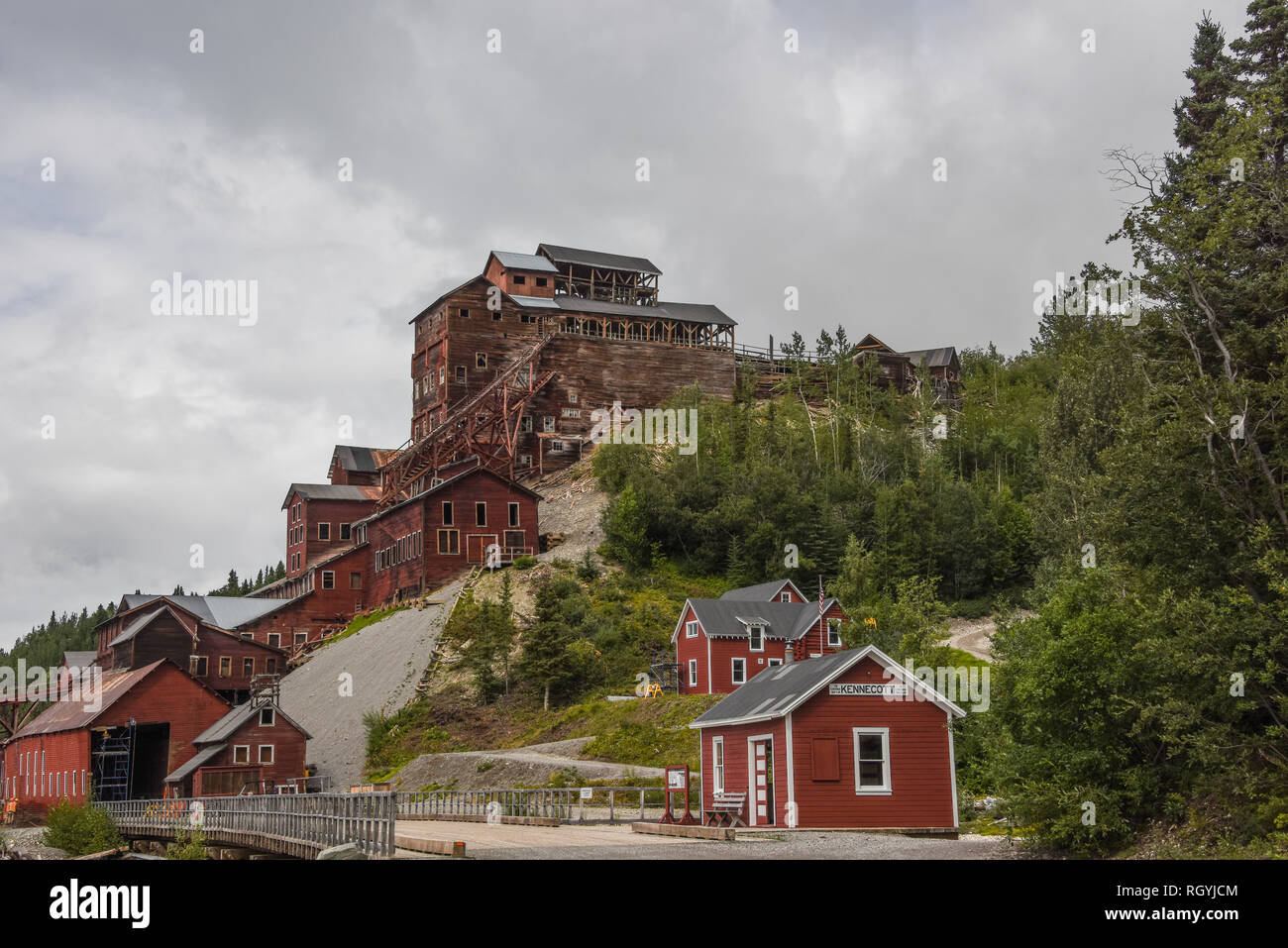 La mine de cuivre de Kennecott Ghost Town Banque D'Images