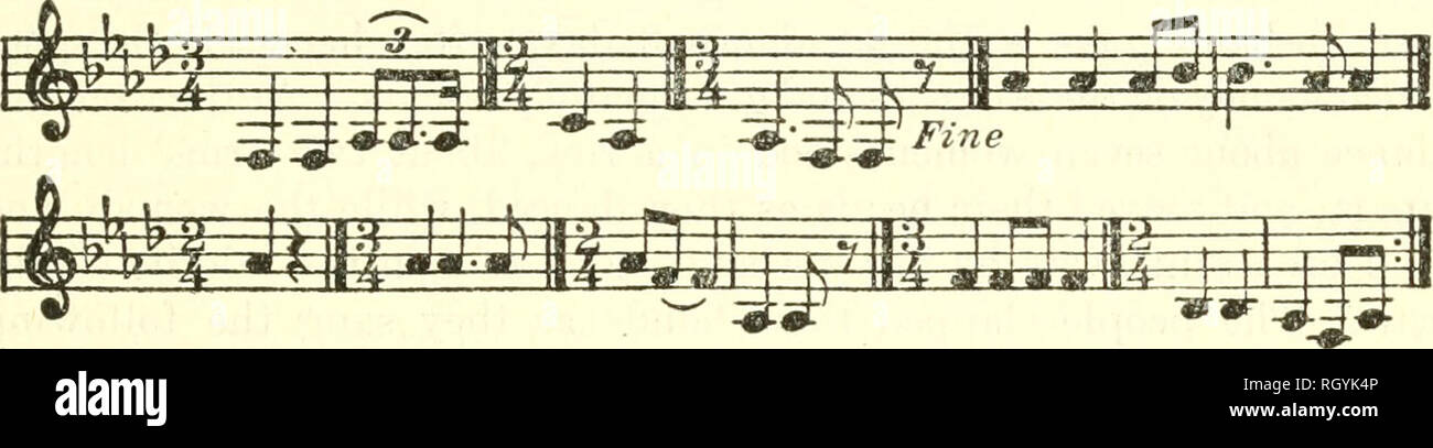 . Bulletin. De l'ethnologie. ANTHKOP. Pap. N° 27J MUSIC D'INDIENS DE B. C.-DENSMORE 83 no 81. "Elle est heureuse de le voir" enregistré par^n'Elt Stevens 3 (no 1688) J'^y^ J'IIP n.7n^p 8 rn'^^^^m'. Traduction libre.-elle a essayé de voir sa chérie depuis longtemps et est heureux de le voir. Analyse.-deux interprétations de la chanson tliis ont été transcrites, la première version étant ici présenté. Le ton est le même dans les deux restitutions, mais la première est la plus grande, à l'aide de compas C dans la partie supérieure ainsi que l'octave inférieure. Restitutions successives étaient semblables en diff sans importance Banque D'Images