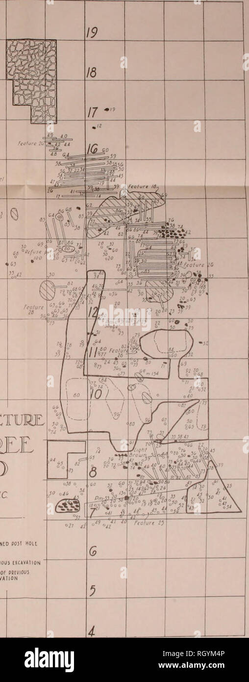 . Bulletin. De l'ethnologie. Id L7 LG L^^ L4 L L2 L g| g2 R^ P4. Stiiuctum PEACHTIJEL MONTICULE : Cherokee Co, N.C. H- !. 5(77^^ - ' JCJIItntO JIONIS LNO 110^ INCIINIO Poil-porte "sS 0H "{ otPin Sondage HOit oais ou bUDNtD CLAV ZONE 9 : : : J'ai le cuir chevelu : 1 scinare =10 pieds. : ZJ-OOO -41 "combler. Veuillez noter que ces images sont extraites de la page numérisée des images qui peuvent avoir été retouchées numériquement pour plus de lisibilité - coloration et l'aspect de ces illustrations ne peut pas parfaitement ressembler à l'œuvre originale.. Smithsonian Institution. Bureau of American Ethnology. Washington : G. P. O. Banque D'Images