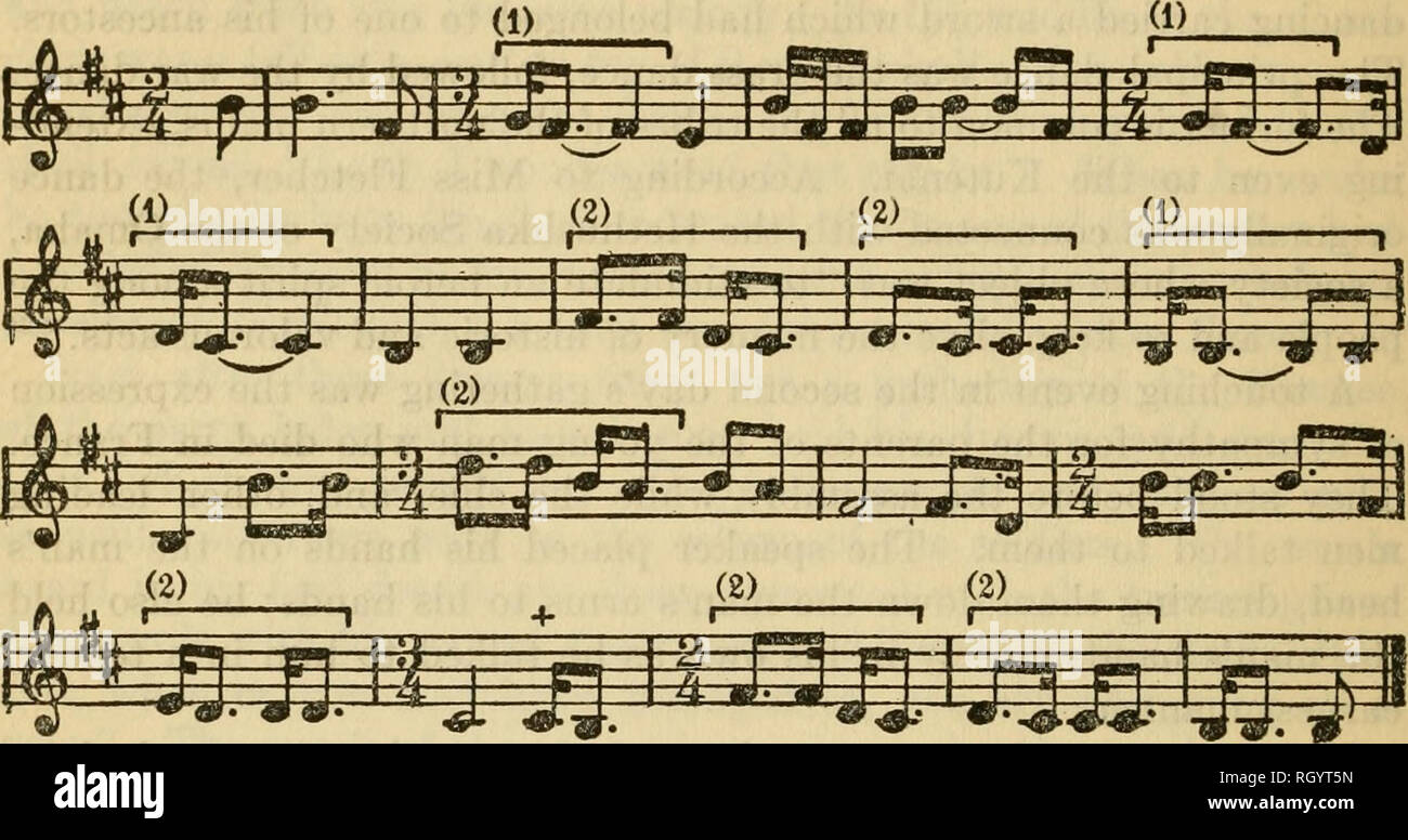 . Bulletin. De l'ethnologie. 68.burea u of American Ethnology no 37. Brown Bear's chanson enregistrée par Effie Blai (bull. 93 (no 1085) Voix Jr 69 Drum n'a pas été enregistré. La chanson suivante a également été chantée par les femmes à la danse de la victoire et a été dit d'être "dans le style de la Lance les chants de danse." c'est une chanson de femme et serait chanté par une femme dont le mari ou fils était sur le sentier de la guerre. Elle serait aussi le chanter à la danse qui a eu lieu après leur retour. Les mots veulent dire, "qu'ils arrivent là-bas, les hommes qui appartiennent à la Lance (la société Tirupa).^' parmi les autres chansons utilisées à cette époque était une whi Banque D'Images