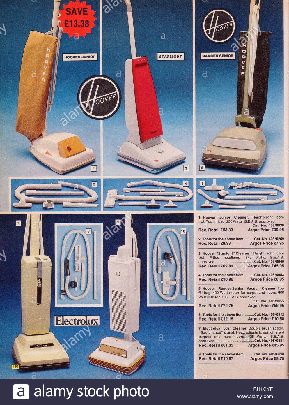 Vintage vide, les éléments d'un catalogue de 1976 Argos Banque D'Images