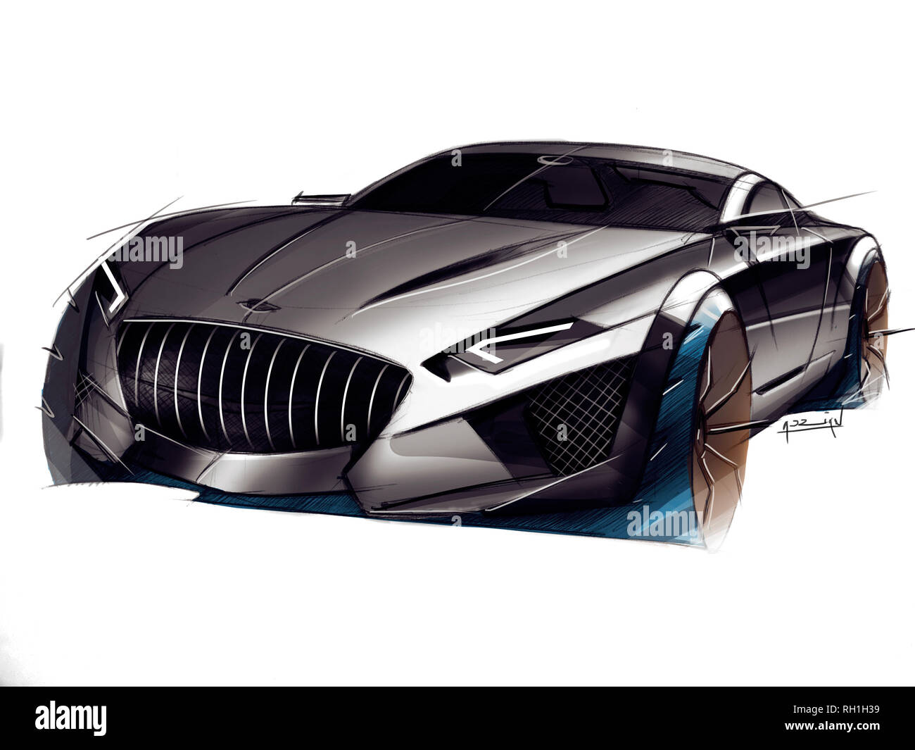 Sports Car Concept design drawing Banque D'Images