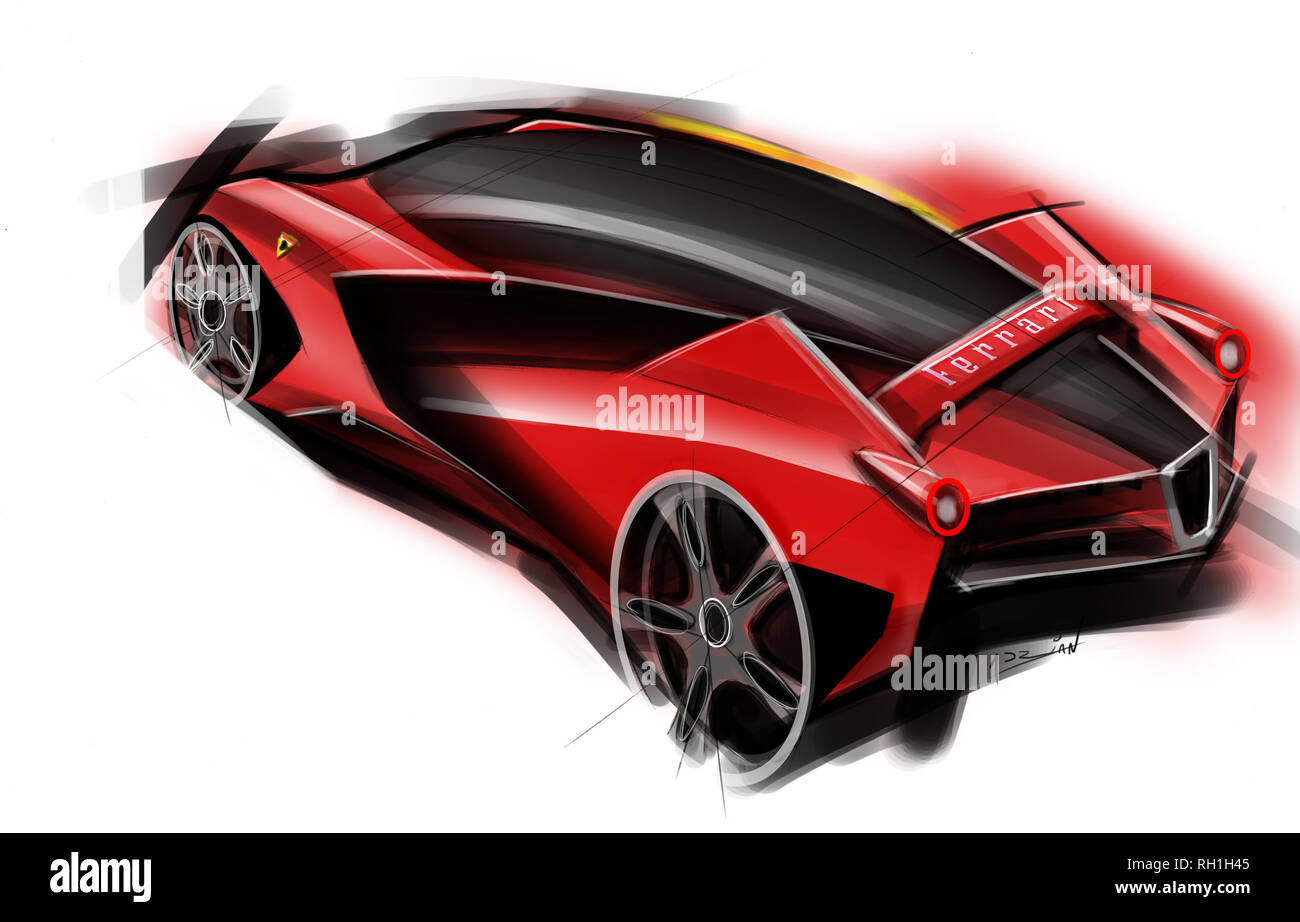 Sports Car Concept design drawing Banque D'Images