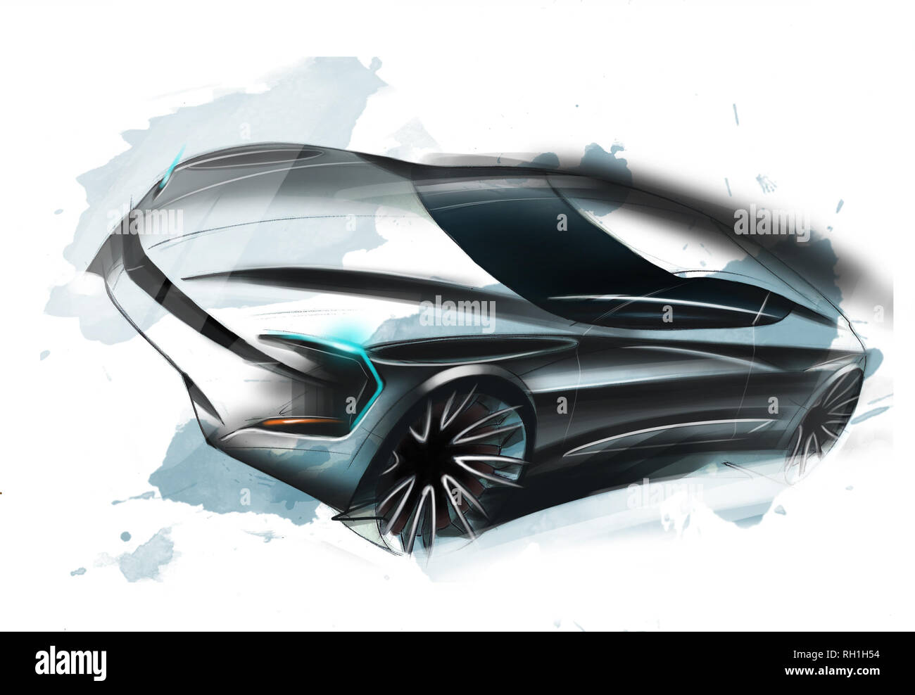 Sports Car Concept design drawing Banque D'Images