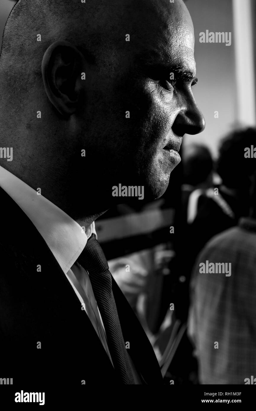 Le Président suisse Alain Berset dans Film Festival Locarno le 1 août 2018 sur la fête nationale suisse au Tessin, Suisse. Banque D'Images