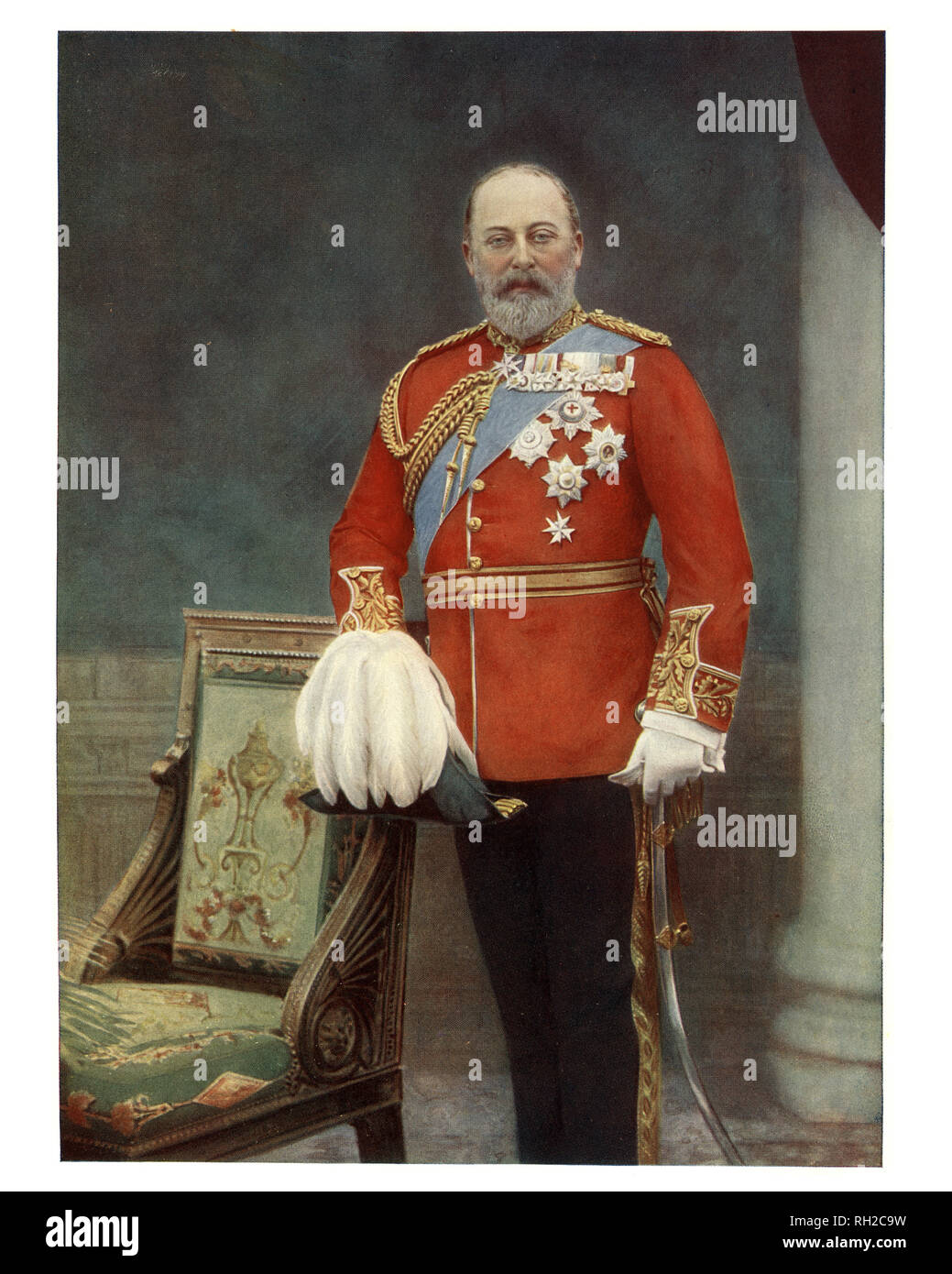 Édouard VII (Albert Edward ; 9 novembre 1841 au 6 mai 1910) fut roi du Royaume-Uni de Grande-Bretagne et d'Irlande et empereur de l'Inde à partir du 22 janvier 1901 jusqu'à sa mort en 1910. Banque D'Images