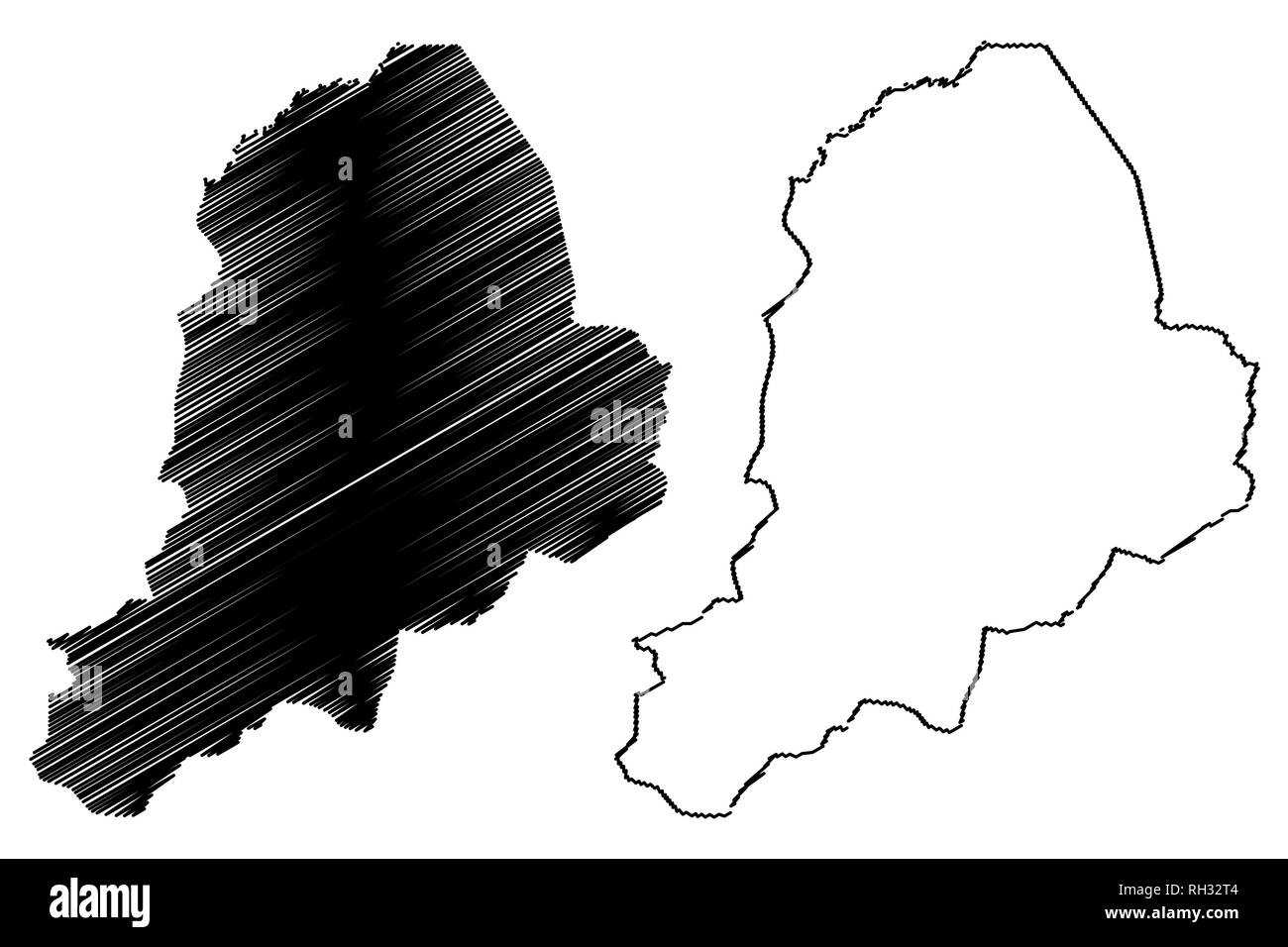 L'état de Borno (subdivisions du Nigéria, de l'Etat fédéré du Nigéria) map vector illustration, scribble sketch carte de Borno Illustration de Vecteur