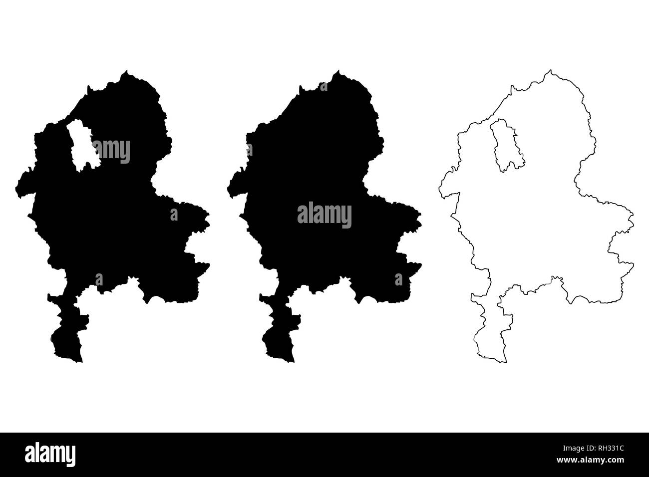 Le Staffordshire (Royaume-Uni, Angleterre, non-metropolitan county, shire county) map vector illustration, scribble sketch carte personnel. Illustration de Vecteur