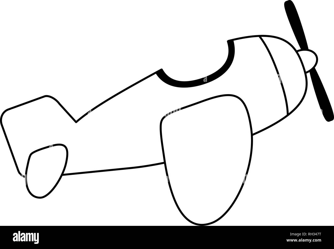 Avion Jouet Bebe Noir Et Blanc Isole Image Vectorielle Stock Alamy