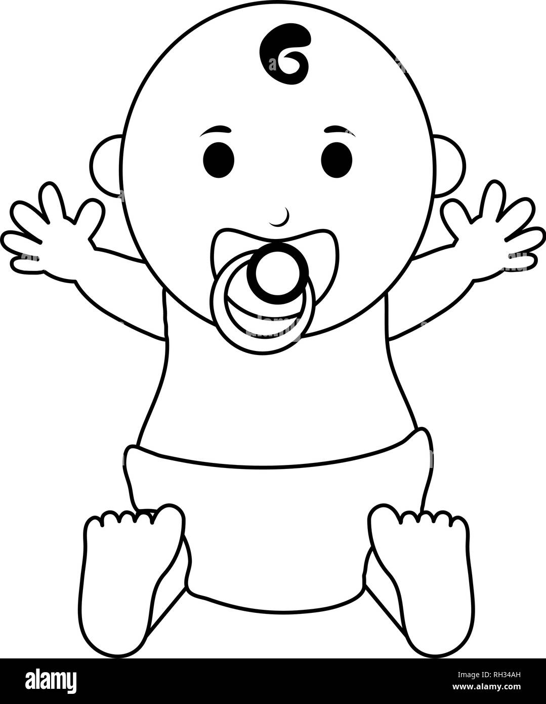 Bebe Avec Tetine Cartoon Noir Et Blanc Isole Image Vectorielle Stock Alamy Bebe Avec Tetine Cartoon Noir Et Blanc Isole Image Vectorielle Stock Alamy