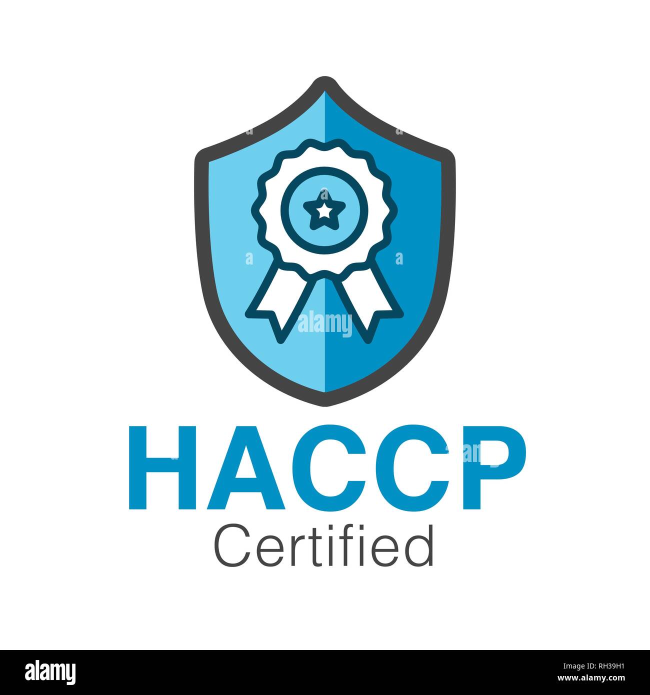 | HACCP Hazard Analysis Critical Control Points icône avec award ou coche Illustration de Vecteur