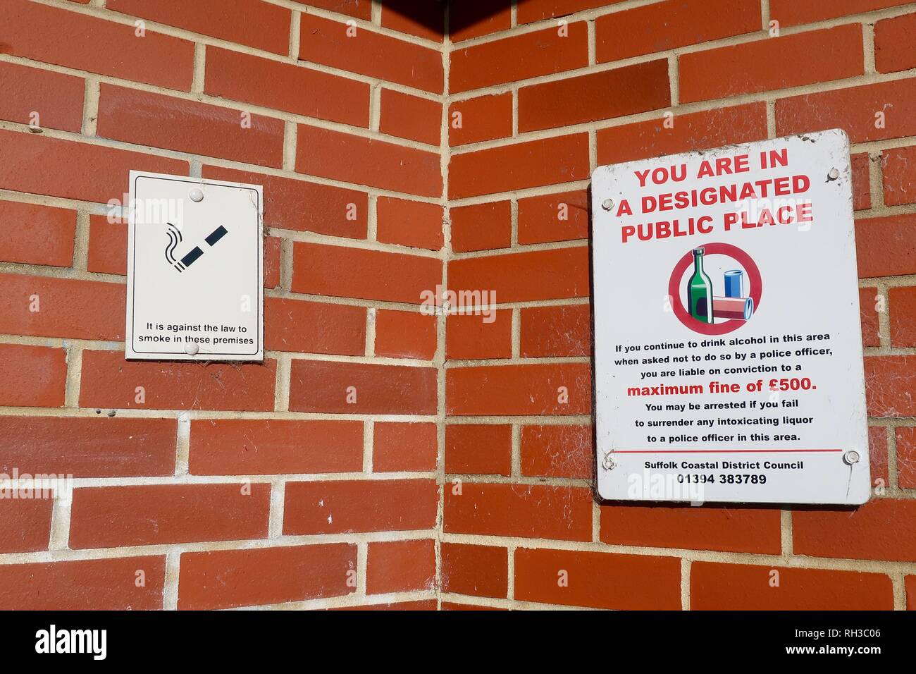 Lieu public désigné. Woodbridge, Suffolk, UK. Janvier 2019. Banque D'Images
