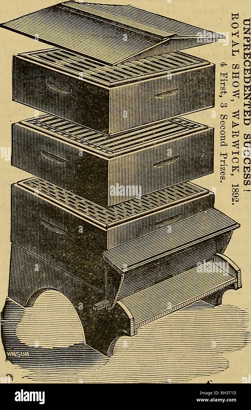 . British bee journal &AMP ; conseiller les apiculteurs. Les abeilles. 300 LE BRITISH BEE JOURNAL. [4 août 1892. Le 30 et 31 août.-sud de l'Écosse Horticultural Society's Show à Dundee. Classes pour le miel. Les inscriptions ferment le 22 août. Pour les horaires s'appliquent à la Secrétaire, M. Jean Blacklock, avocat, Dumfries. Les 7 et 8 septembre.-B.K.A. Derbyshire au Derby. Les inscriptions ferment 3 septembre. Secrétaire, W. T. Atkins, 12 North Street, Derby. Le 17 septembre.-Roxburghshire B.K.A. Montrer des ruches et du miel à Jedburgh. Les inscriptions ferment le 13 septembre. Pour les formulaires d'entrée, s'appliquer à Thomas Clark, secrétaire, Pleasants Schoolho Banque D'Images