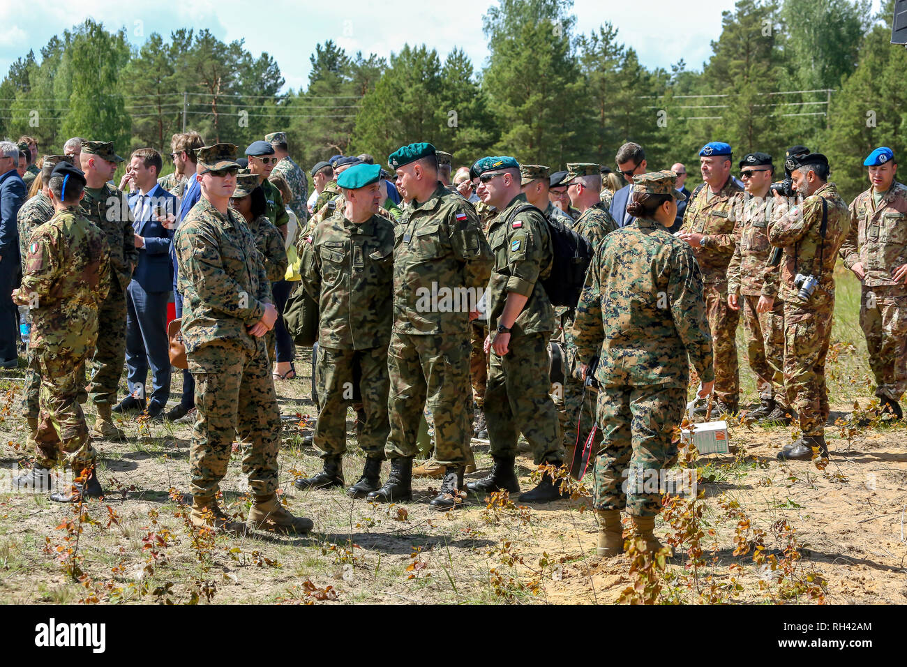 Formation militaire internationale grève 2017 'Saber', Adazi, Lettonie, du 3 au 15 juin 2017. L'Europe de l'armée américaine a conduit à l'exercice militaire annuel International Banque D'Images