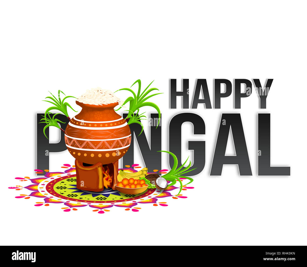 Illustration de Pongal festival Text Banque D'Images